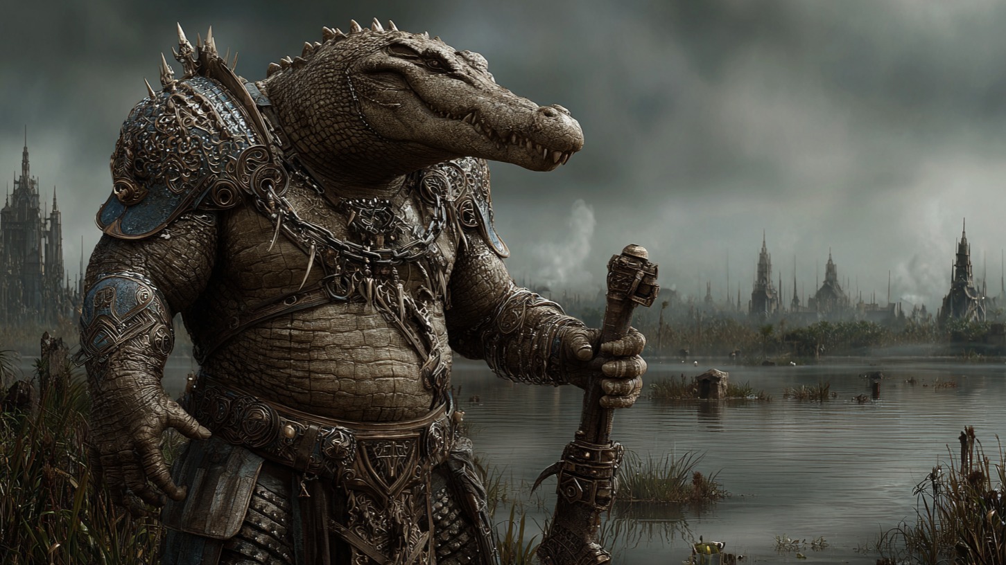 Crocun — Armored Crocodilian God of Protection and Craftsmanship