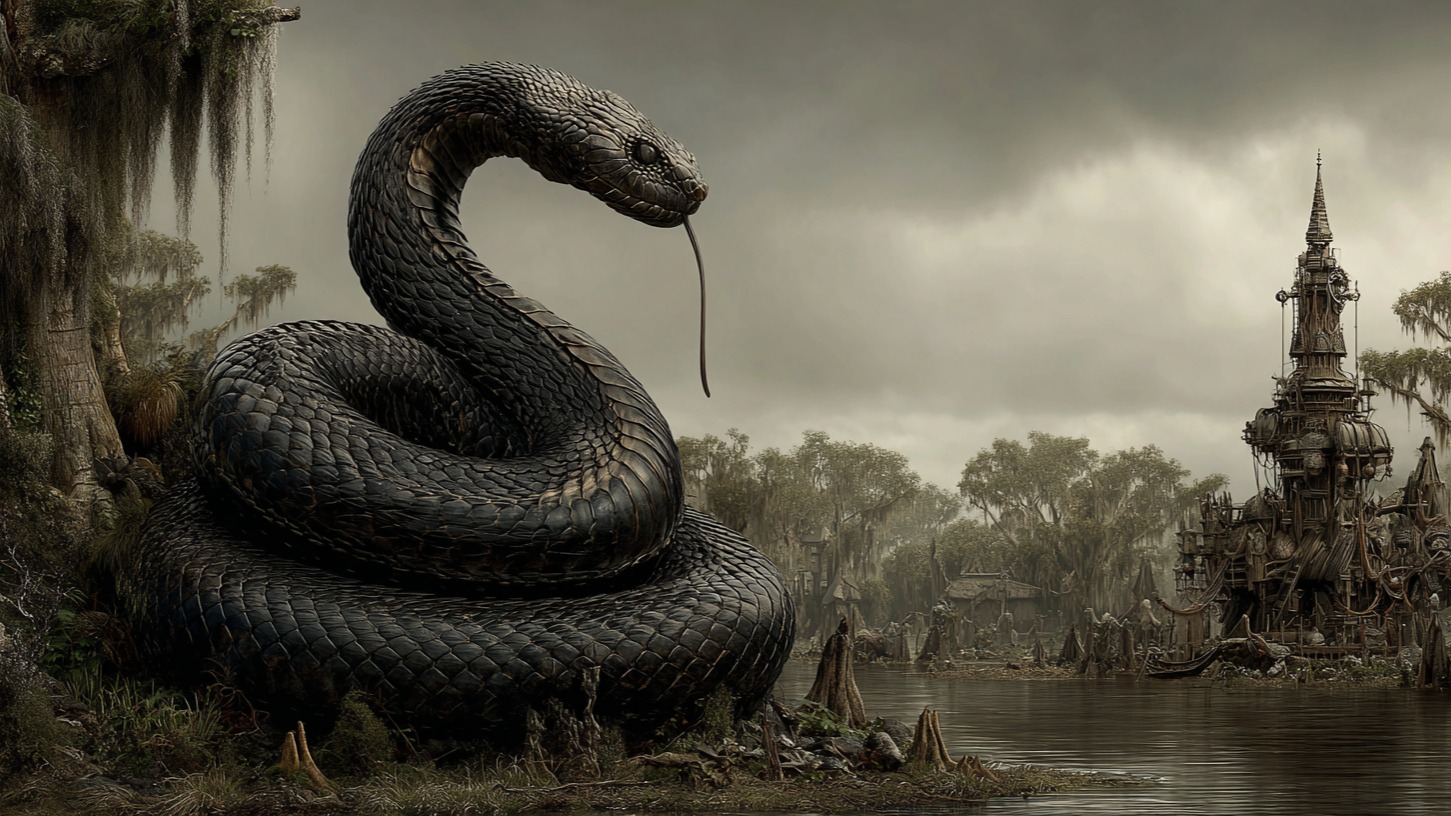 Dambastra — The Black Serpent God with Golden Veins